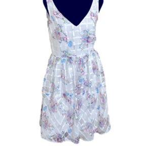 Mave by Anthropologie White Peony Garden Party Floral Dress Size women’s 6